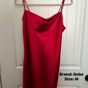 Bebe Scarlet Satin Dress